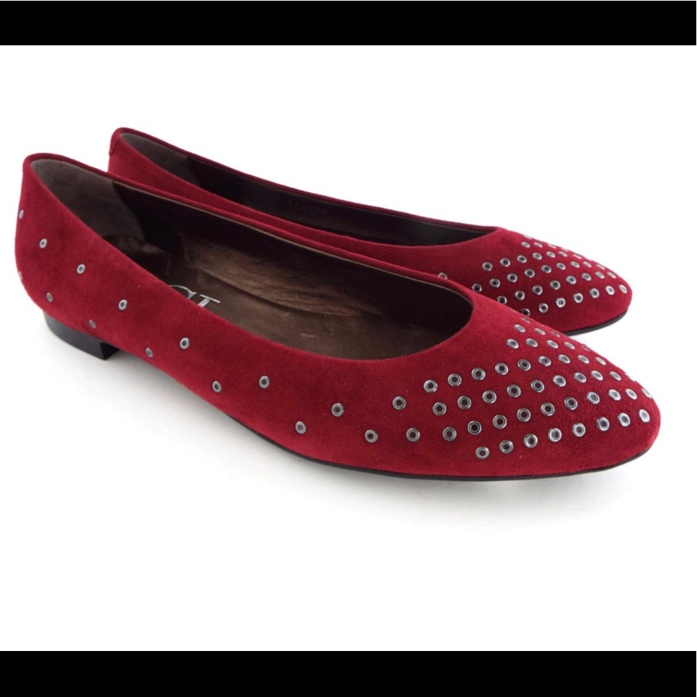 AGL RED GROMMET BALLET FLATS